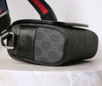 Gucci GG Supreme Mini — černá kabelka přes rameno — fotografie 8