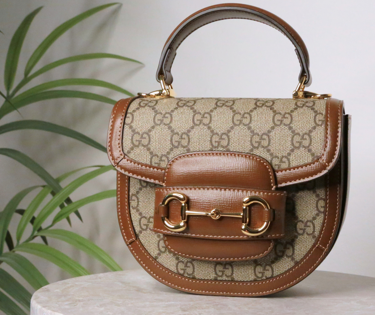 Gucci Horsebit 1955 Mini — béžová a hnědá — fotografie 1