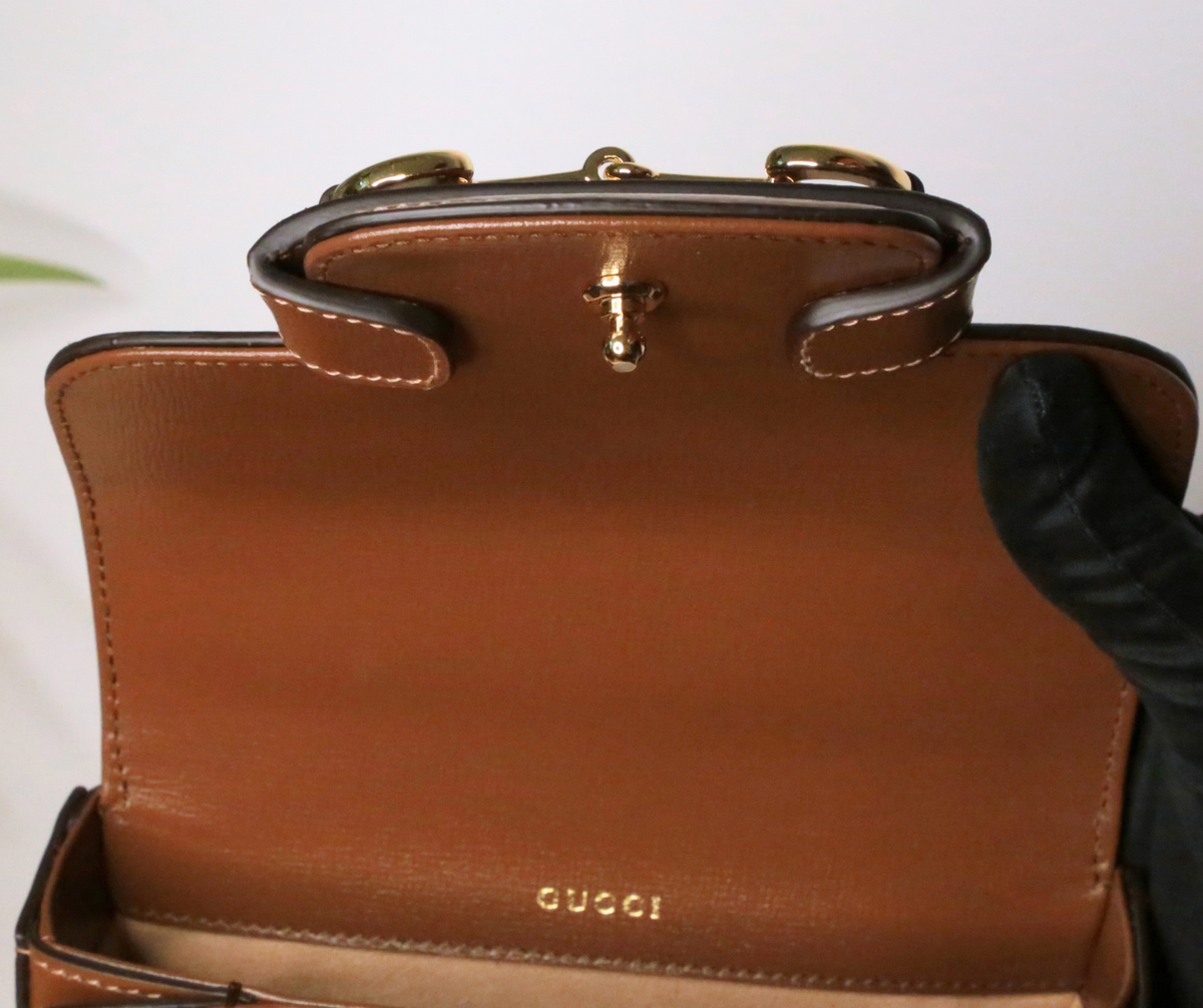 Gucci Horsebit 1955 Mini (béžovo-hnědá) — fotografie 12