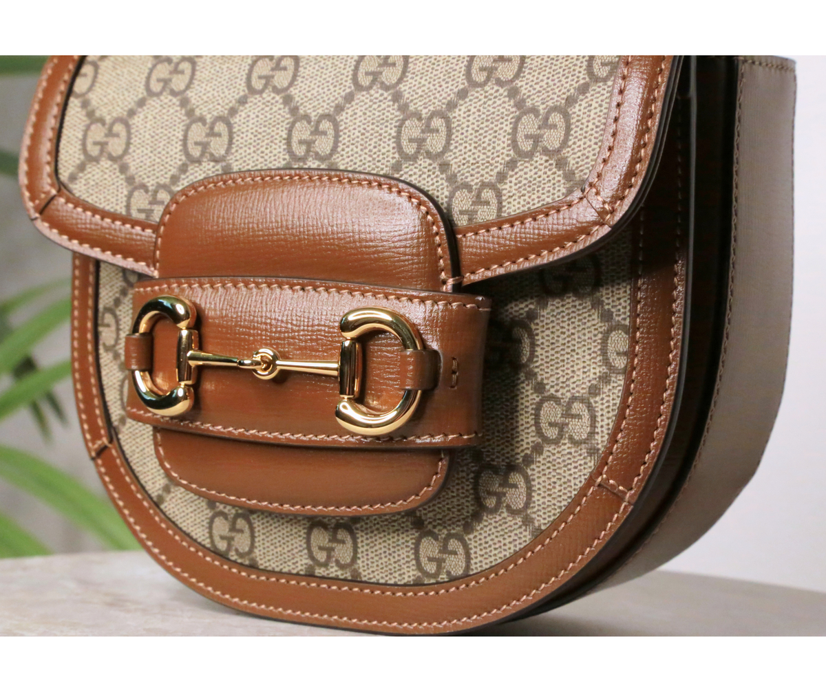 Gucci Horsebit 1955 Mini — béžová a hnědá — fotografie 3