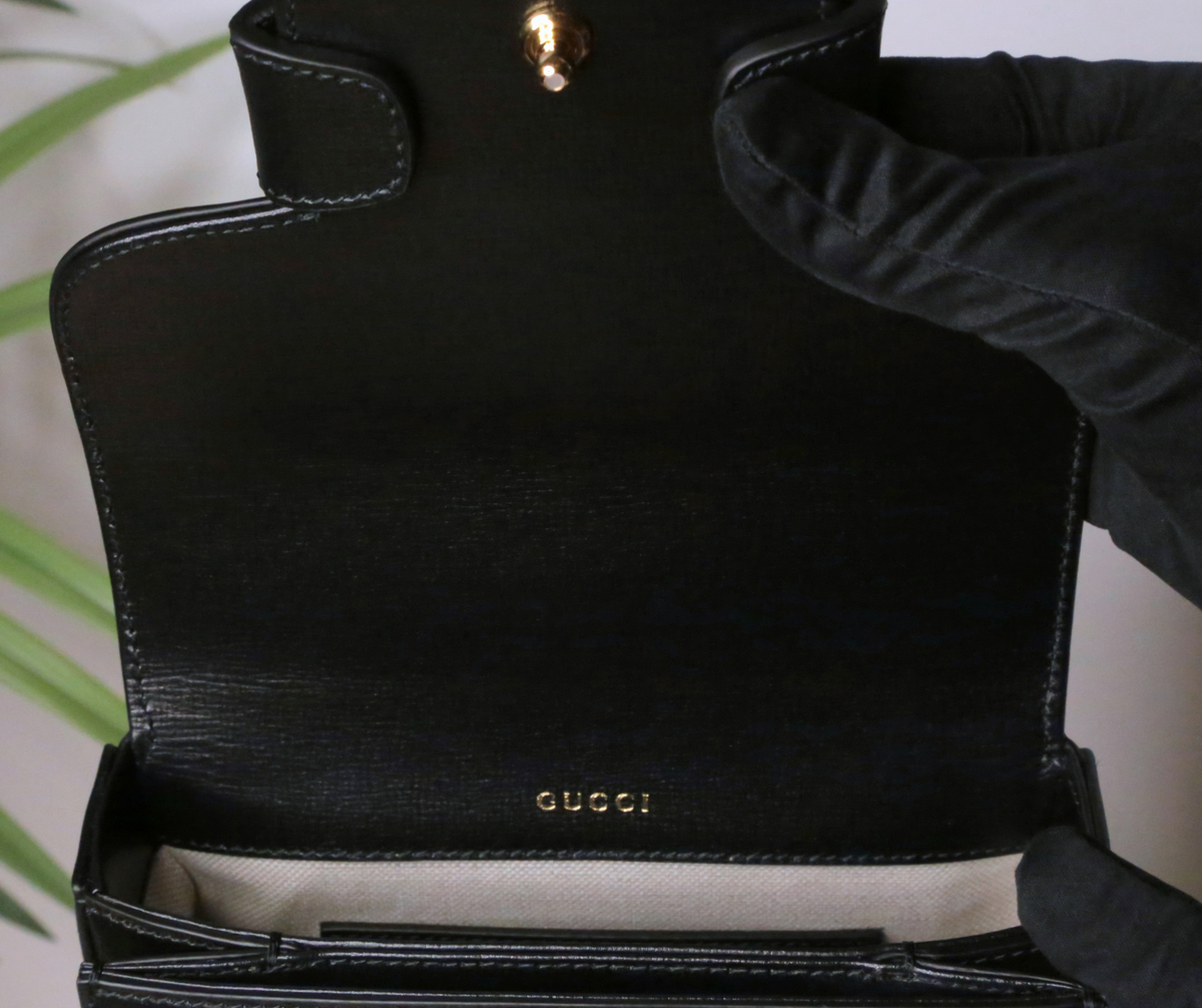 Gucci Horsebit 1955 Mini — černá kabelka — fotografie 11