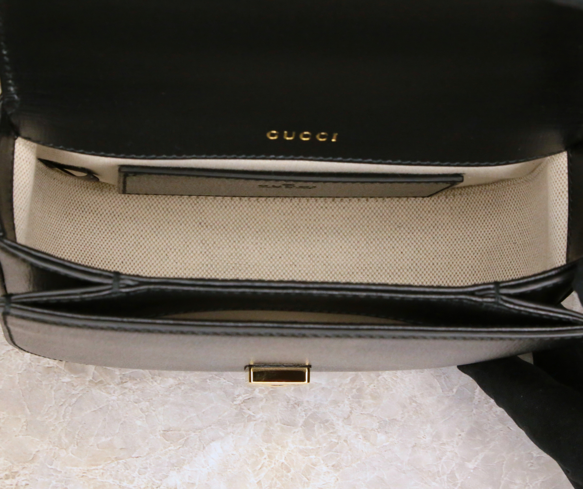 Gucci Horsebit 1955 Mini — černá kabelka — fotografie 12
